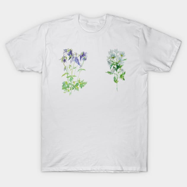 Flowers: Bluebells and Daisies T-Shirt by AleksandraHurson